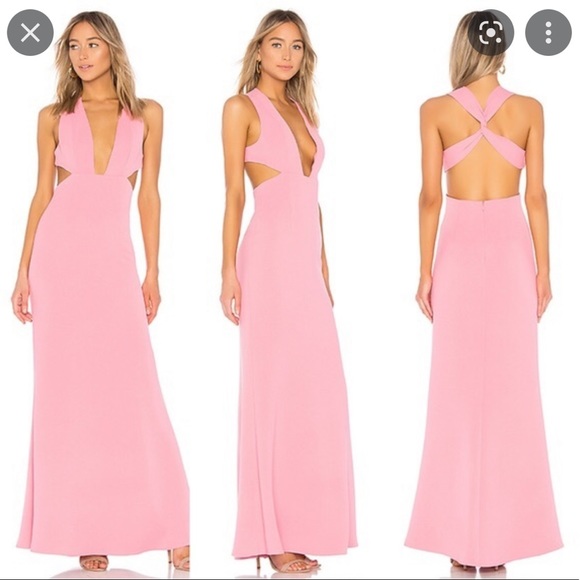 NBD Dresses Nbd Yani Pink Cutout Maxi Gown Dress Prom Poshmark